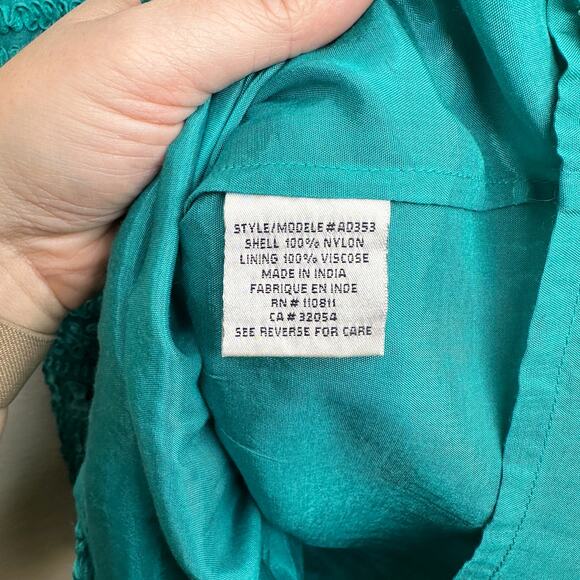 NWT Anthropologie Yoana Baraschi New Light Embroidered Teal Turquoise Dress 14 - Picture 13 of 16